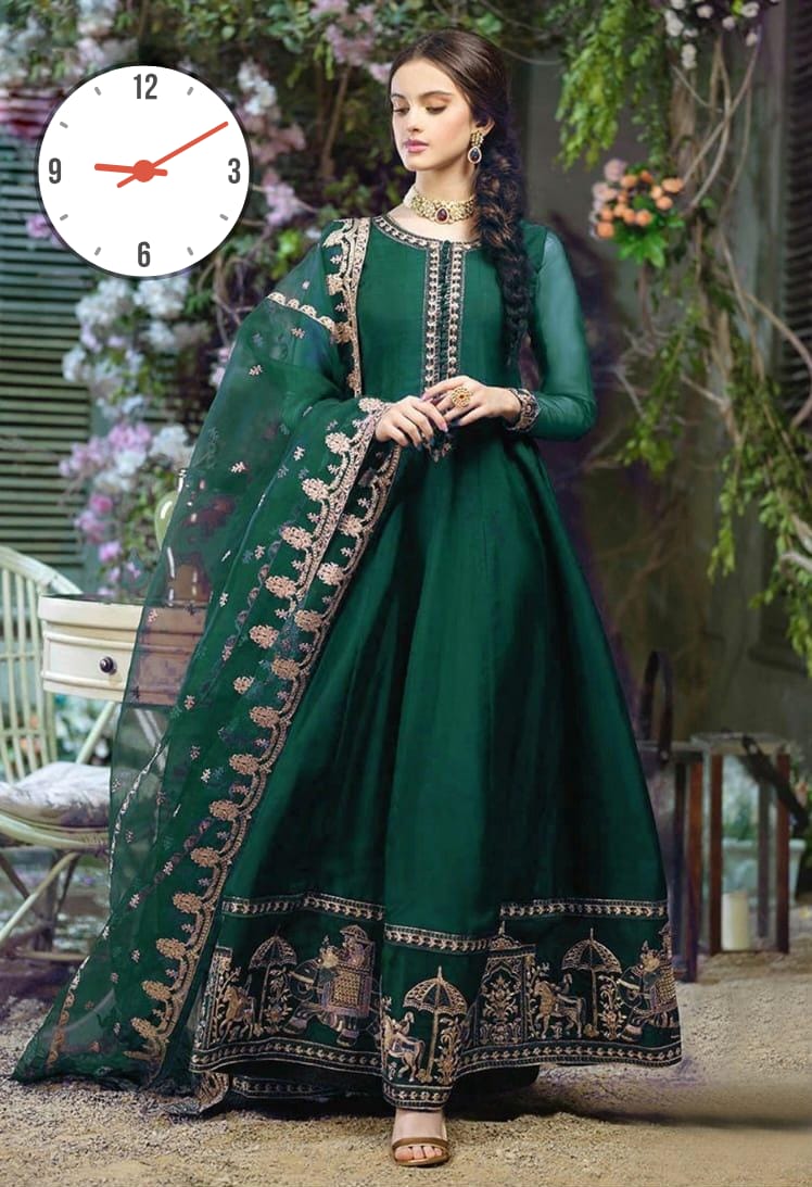 Border Shahi Embroidery With Neck Embroidery Dupatta 3Pcs