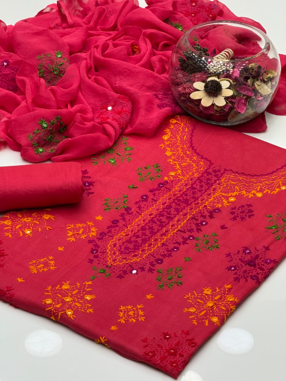 Pure Lawn Hand-Made Multi Afghani Sheesha Tankaa Work