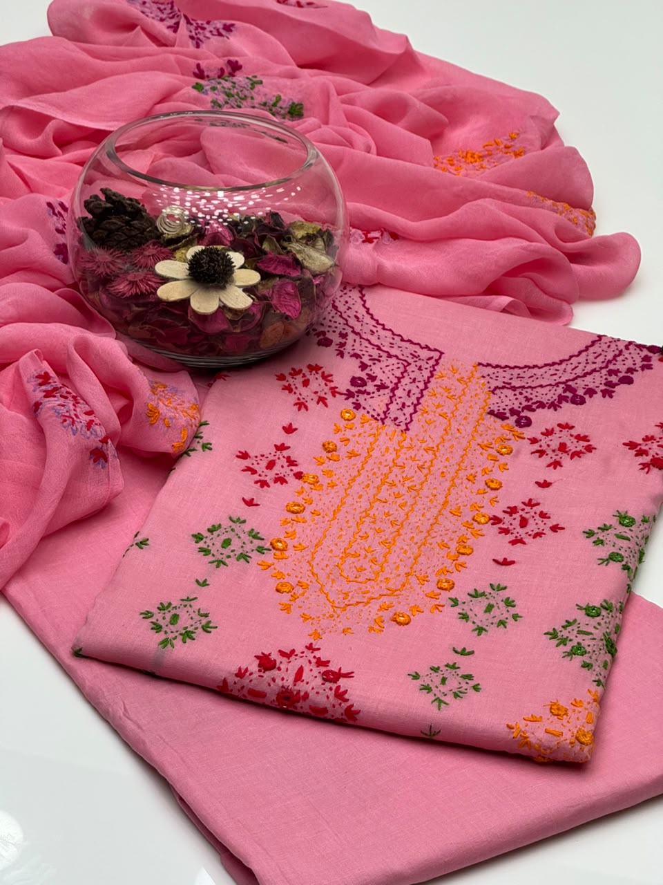 Pure Lawn Hand-Made Multi Afghani Sheesha Tankaa Work