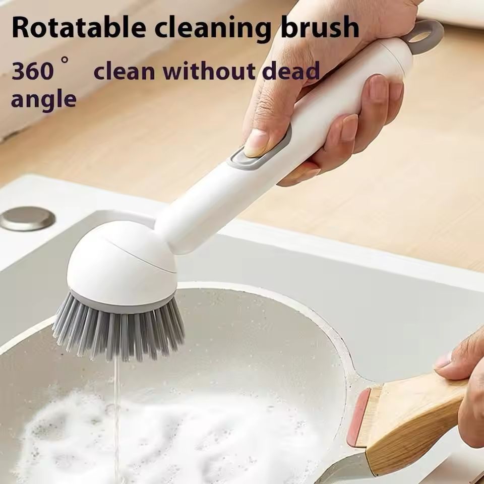 360° Rotatable Electric Cleaning Brush – Cordless Scrubber for Kitchen, Bathroom, Sink, Tiles & Pots | Multi-Surface Cleaning Brush