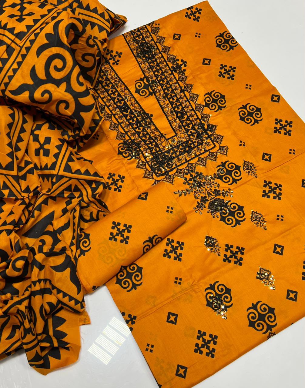 V Gala Embroidery Premium Version On Cotton Print